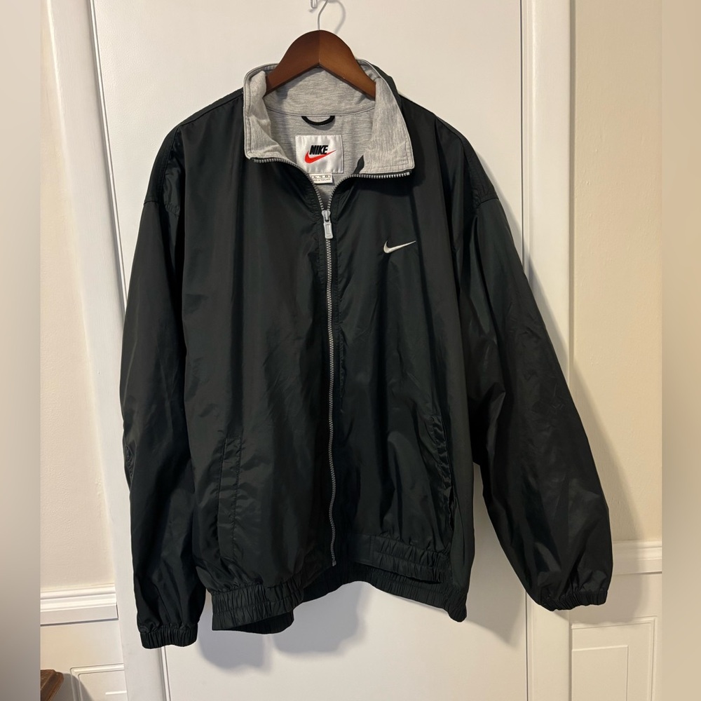 Vintage 90s Nike White Tag Packable Windbreaker Dark Green XL Back Pocket